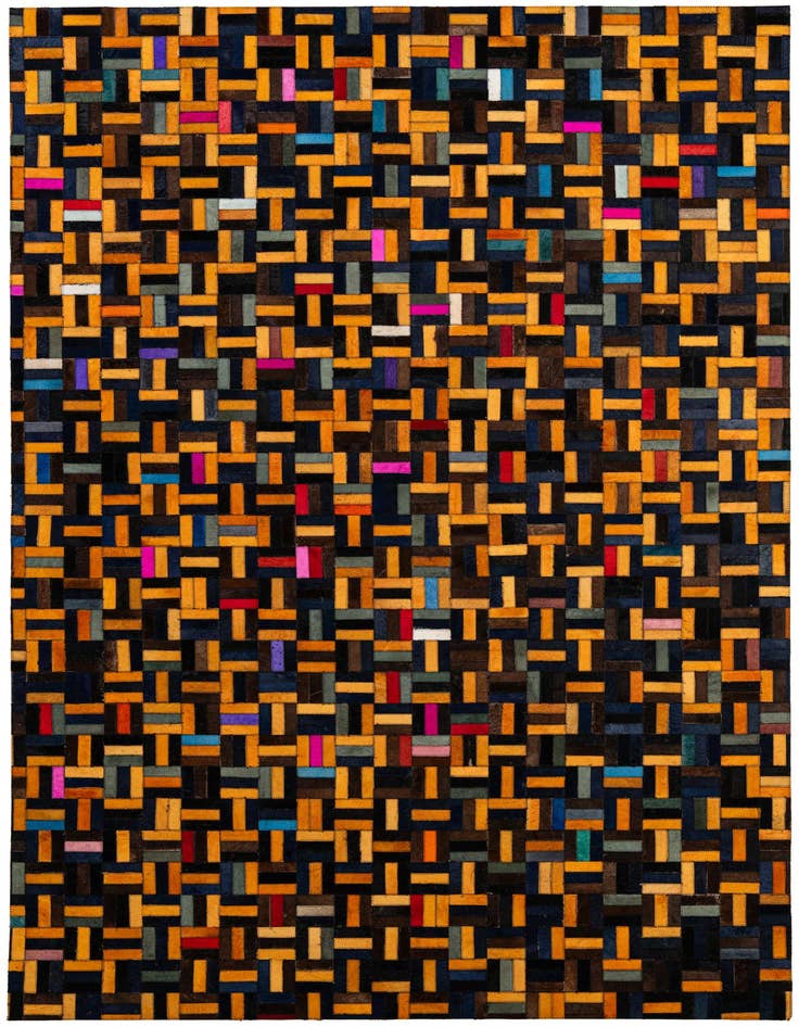 Detail image of 5' 1 x 7' 11 Cowhide - Patchwork Rug