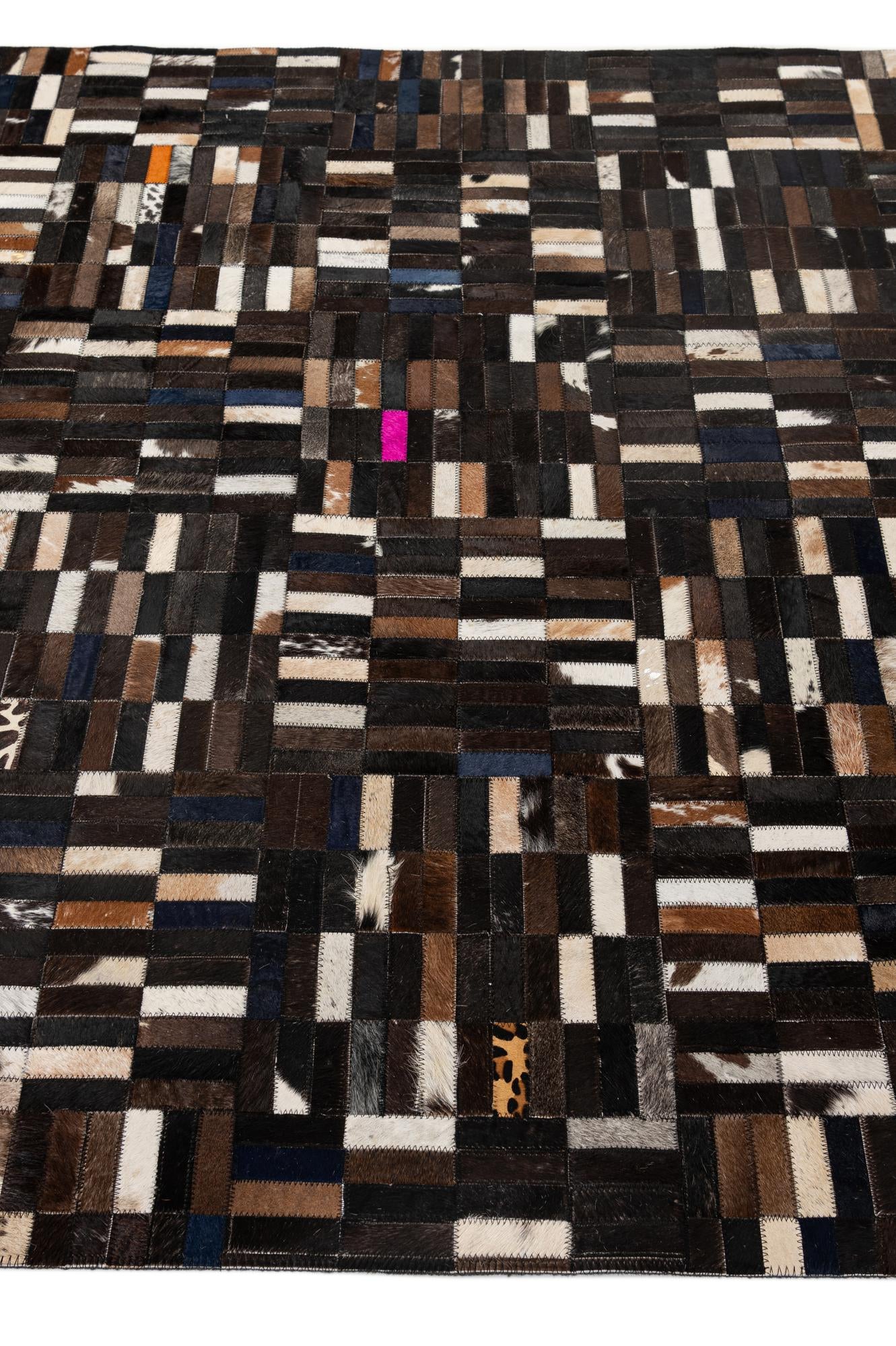 5' 1 x 8' Cowhide - Patchwork Rug