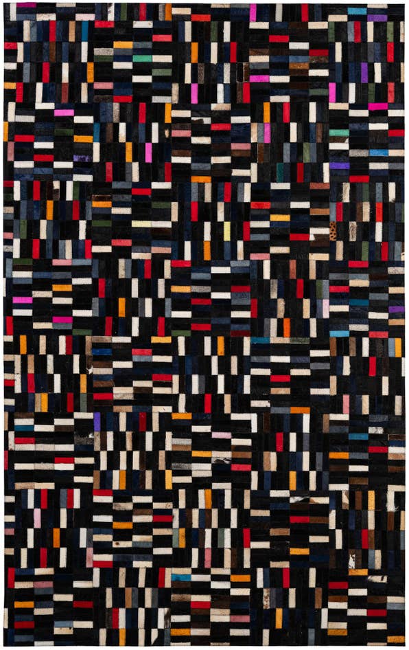 Detail image of 5' 1 x 8' 1 Cowhide - Patchwork Rug