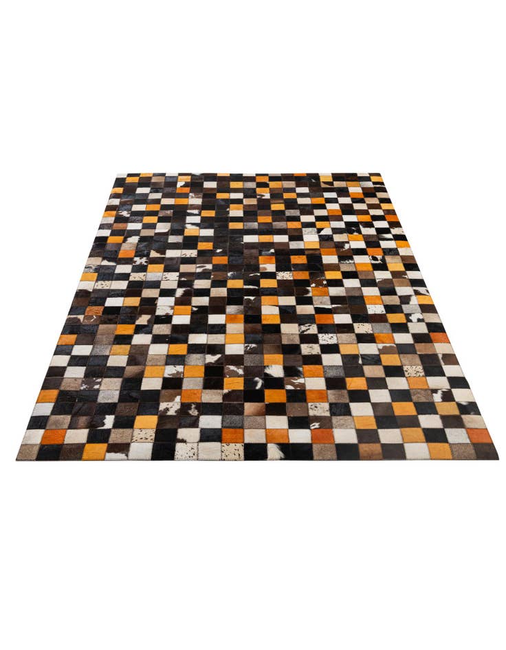 Detail image of 5' 2 x 8' Cowhide - Patchwork Rug