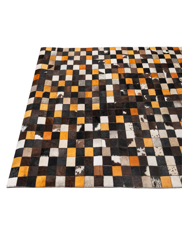 Detail image of 5' 2 x 8' Cowhide - Patchwork Rug