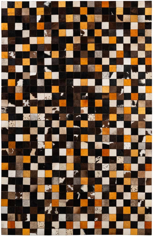 Detail image of 5' 2 x 8' Cowhide - Patchwork Rug
