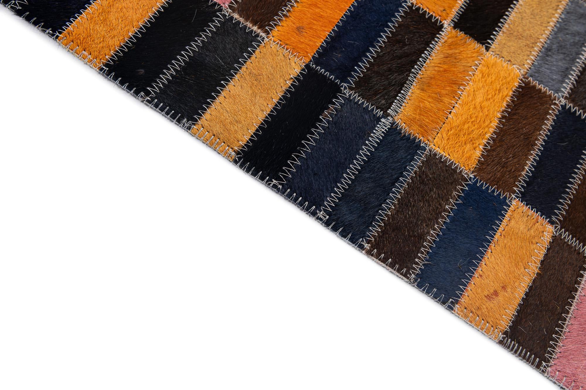 5' 1 x 8' Cowhide - Patchwork Rug