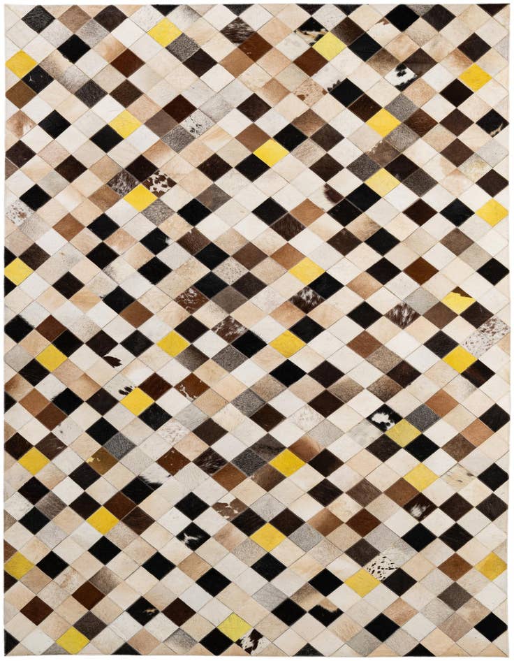 Detail image of 5' 1 x 7' 10 Cowhide - Patchwork Rug