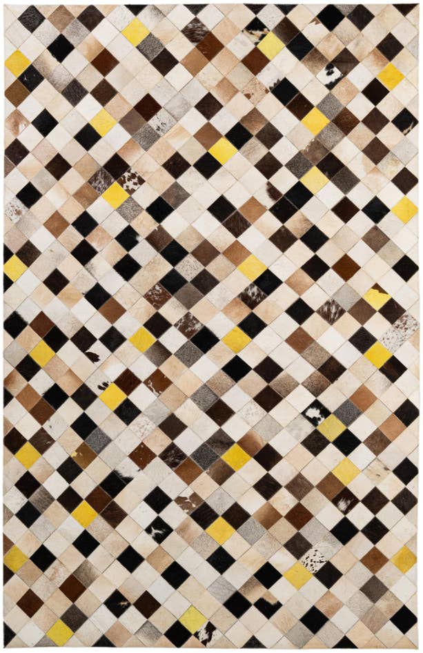 Detail image of 5' 1 x 7' 10 Cowhide - Patchwork Rug