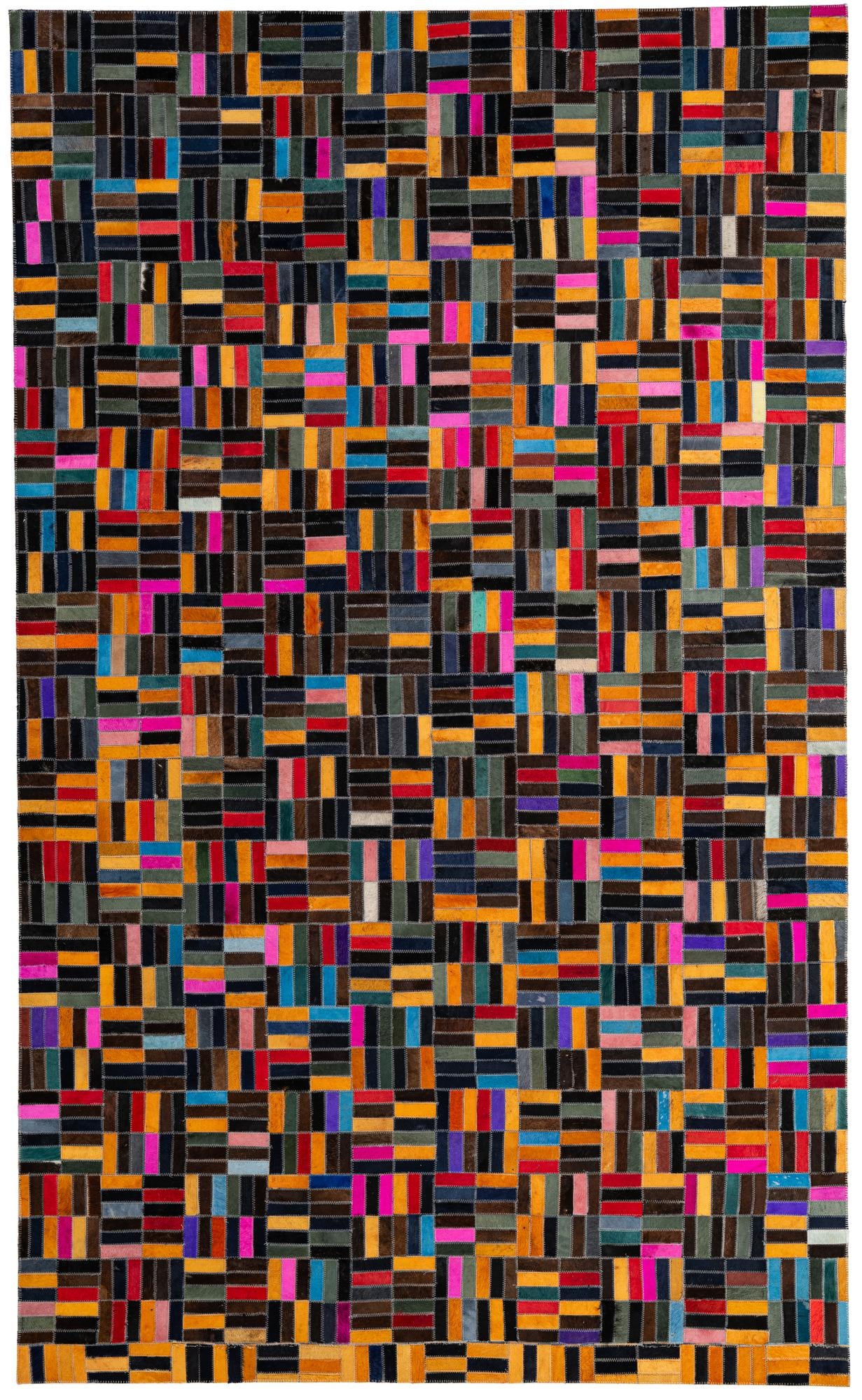4' 11 x 8' Cowhide - Patchwork Rug