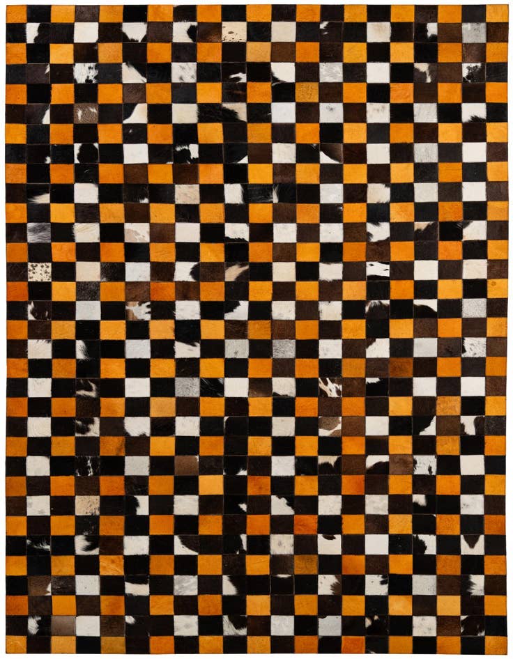 Detail image of 5' 2 x 8' Cowhide - Patchwork Rug