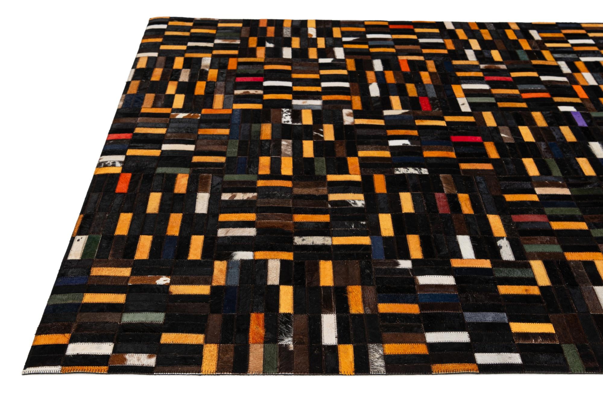 4' 11 x 7' 10 Cowhide - Patchwork Rug
