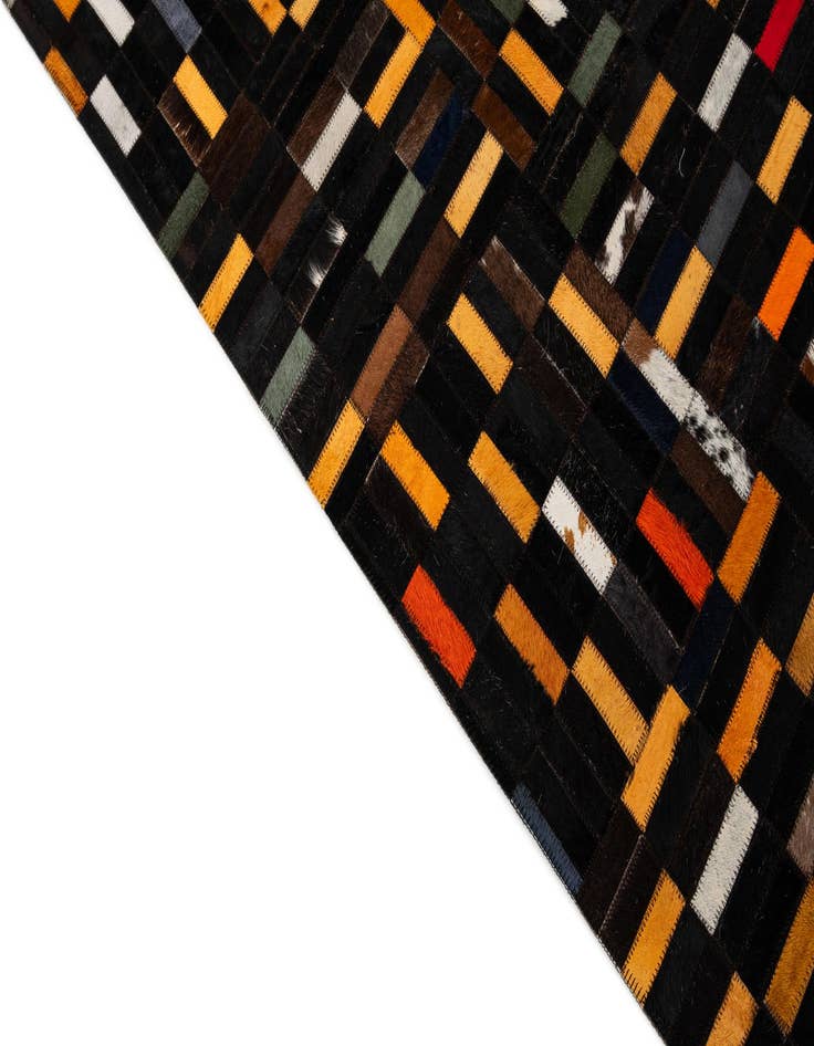Detail image of 4' 11 x 7' 10 Cowhide - Patchwork Rug