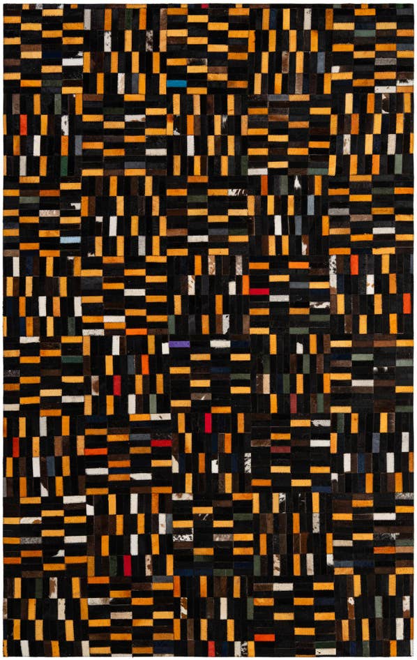 Detail image of 4' 11 x 7' 10 Cowhide - Patchwork Rug