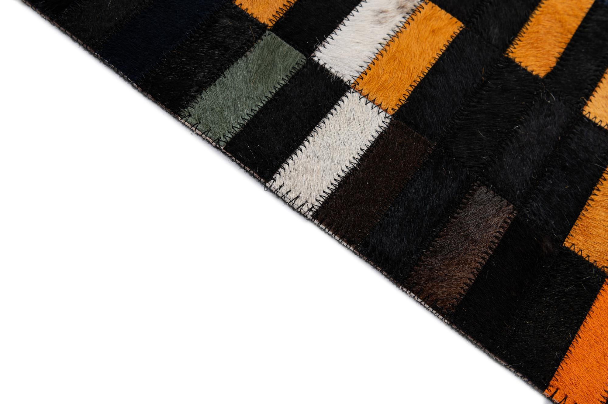 5' 2 x 7' 10 Cowhide - Patchwork Rug