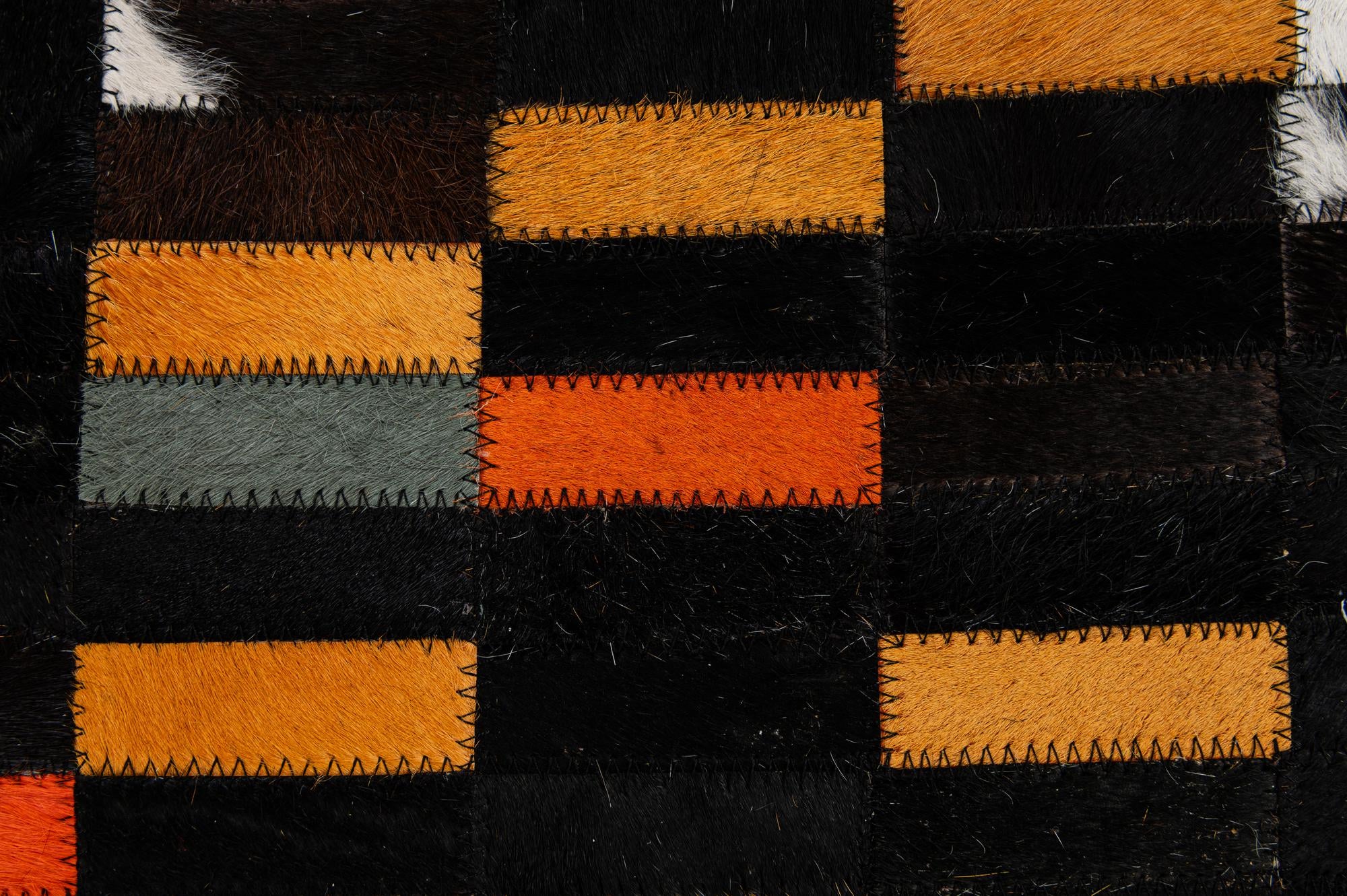 5' 2 x 7' 10 Cowhide - Patchwork Rug