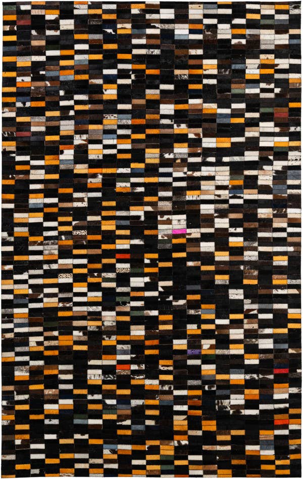 Detail image of 5' 2 x 8' Cowhide - Patchwork Rug