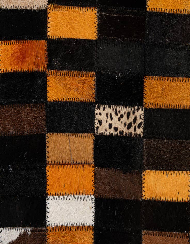 Detail image of 5' 2 x 8' 1 Cowhide - Patchwork Rug