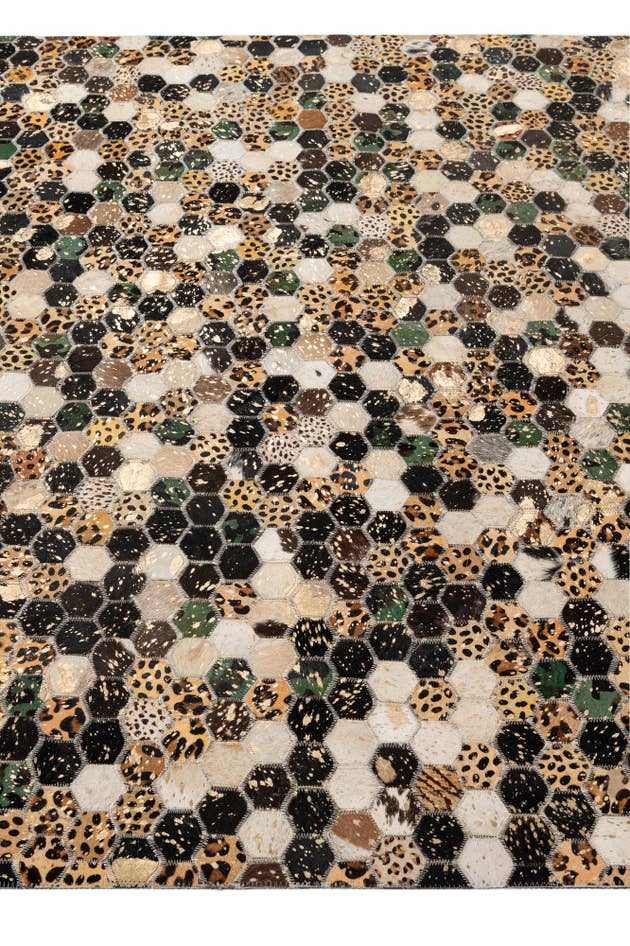 Detail image of 4' 11 x 7' 11 Cowhide - Patchwork Rug