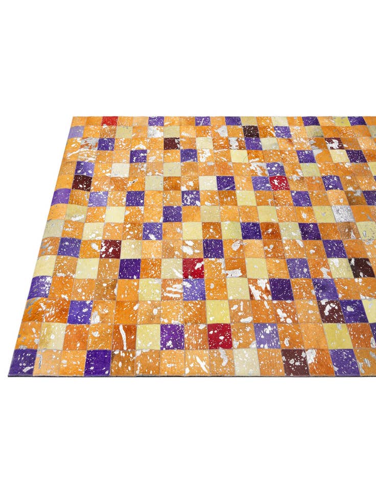 Detail image of 4' 11 x 7' 11 Cowhide - Patchwork Rug