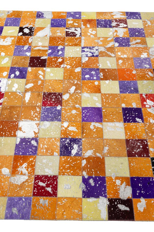 Detail image of 4' 11 x 7' 10 Cowhide - Patchwork Rug