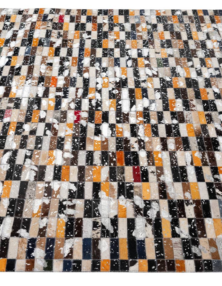 Detail image of 5' 2 x 8' 1 Cowhide - Patchwork Rug