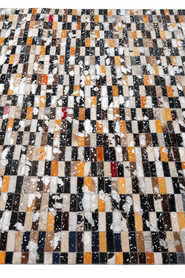 Detail image of 5' 2 x 8' 1 Cowhide - Patchwork Rug