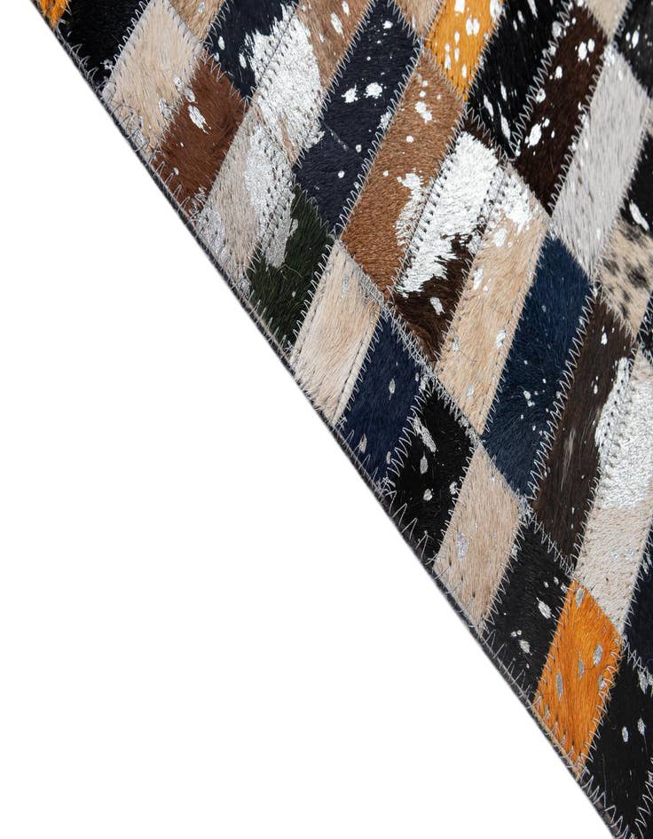 Detail image of 5' 2 x 8' 1 Cowhide - Patchwork Rug