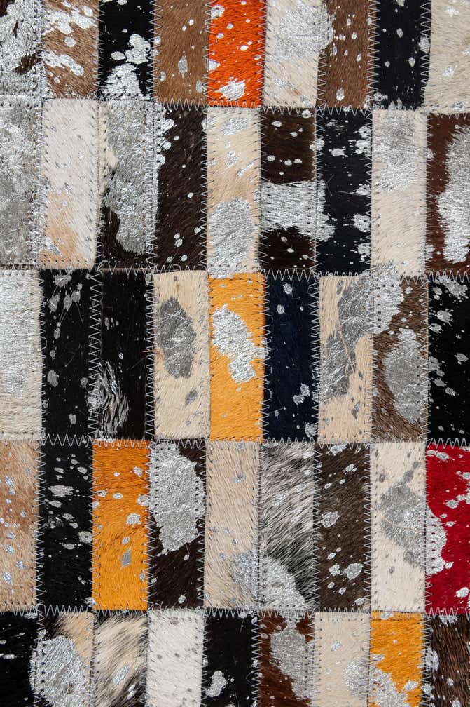 5' 2 x 8' 1 Cowhide - Patchwork Rug