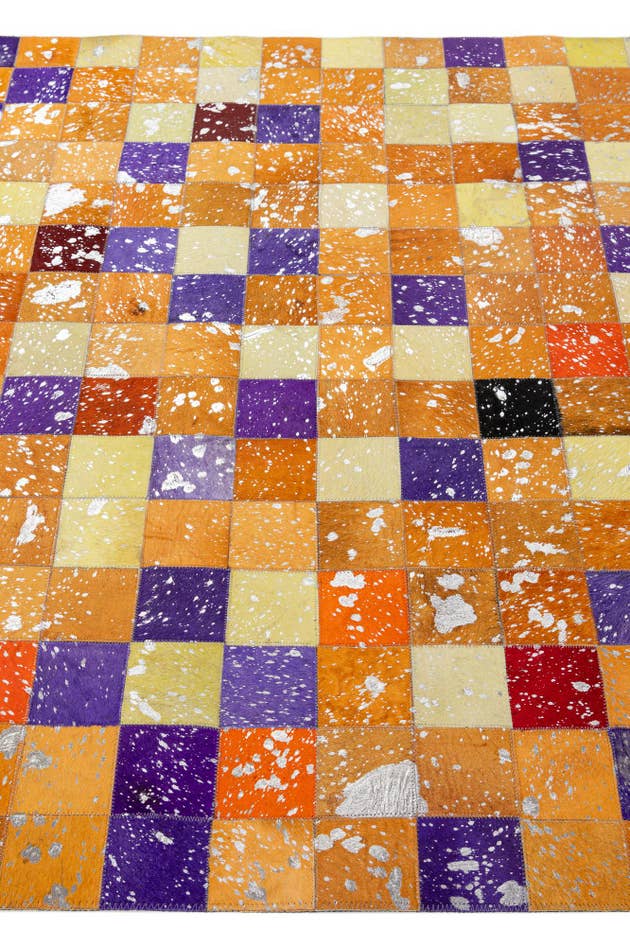 Detail image of 4' 11 x 7' 10 Cowhide - Patchwork Rug
