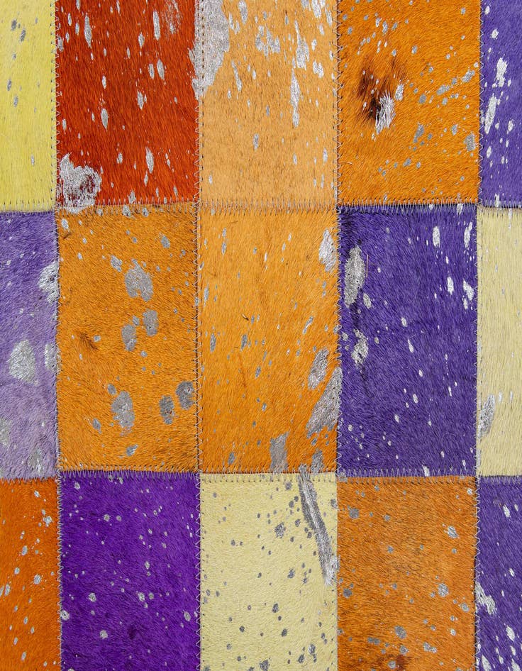 Detail image of 4' 11 x 7' 10 Cowhide - Patchwork Rug