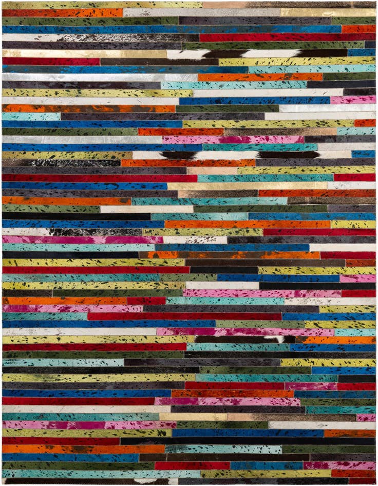 Detail image of 5' 1 x 8' 1 Cowhide - Patchwork Rug