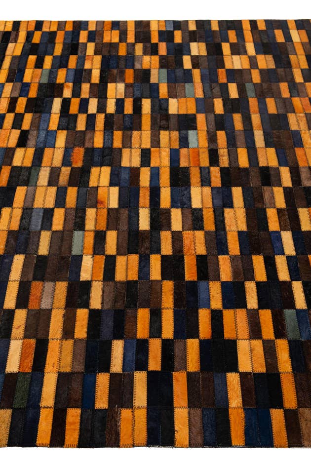 Detail image of 4' 11 x 7' 10 Cowhide - Patchwork Rug