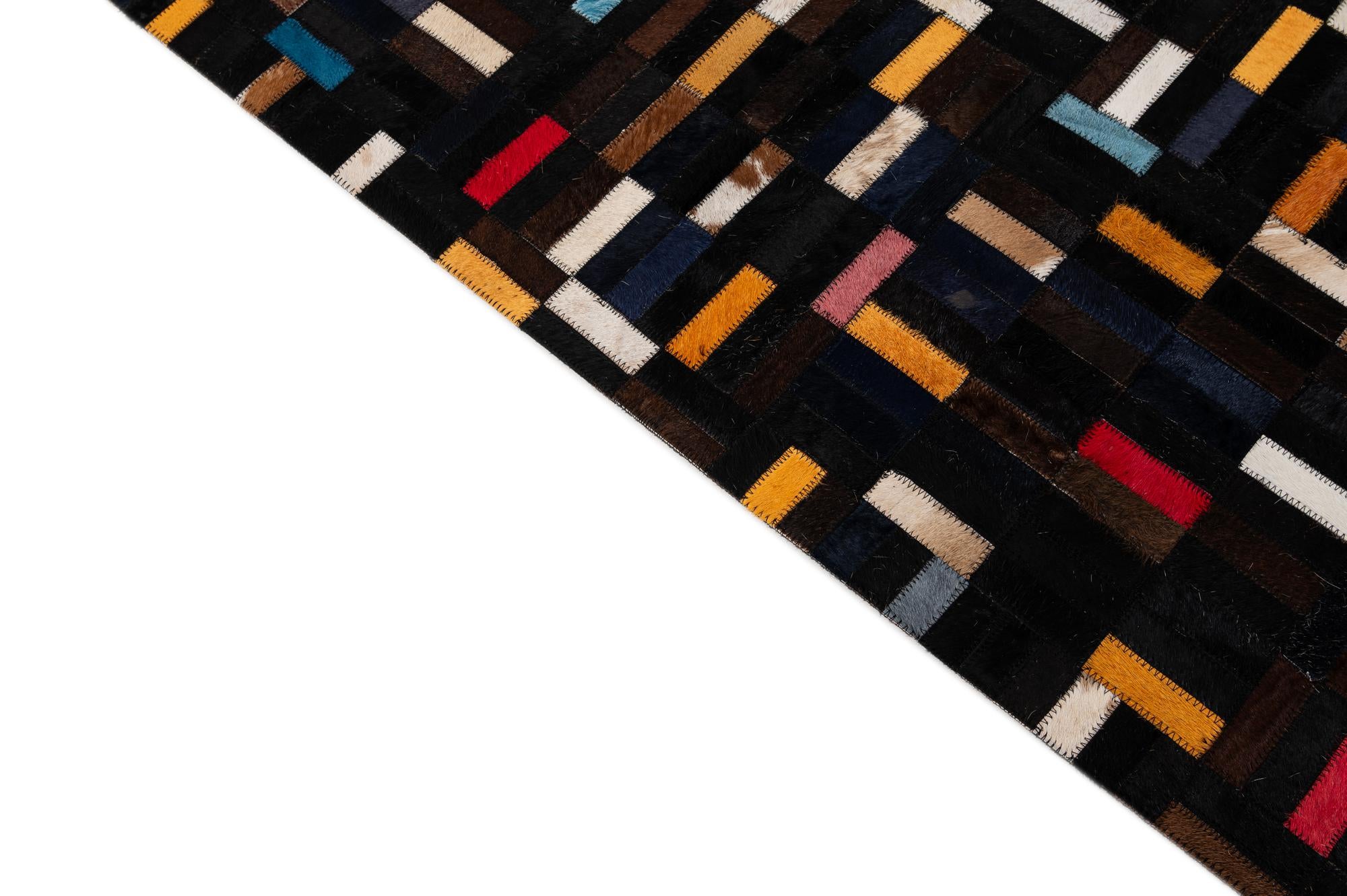 5' 1 x 8' Cowhide - Patchwork Rug