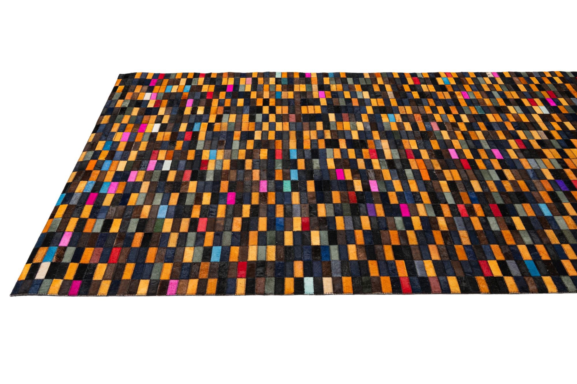 5' 3 x 8' Cowhide - Patchwork Rug