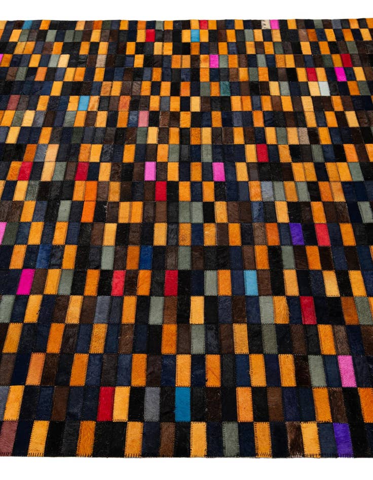 Detail image of 5' 3 x 8' Cowhide - Patchwork Rug