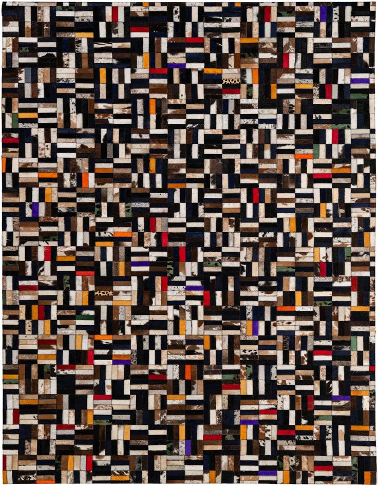 Detail image of 5' x 7' 11 Cowhide - Patchwork Rug