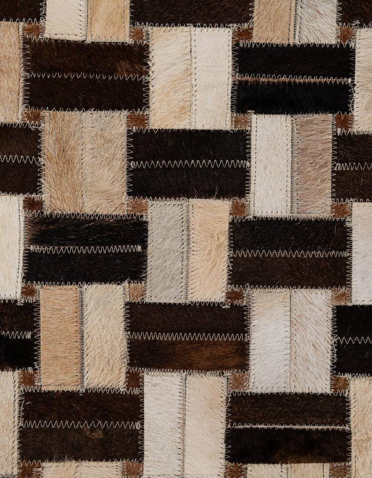 Detail image of 4' 11 x 7' 10 Cowhide - Patchwork Rug