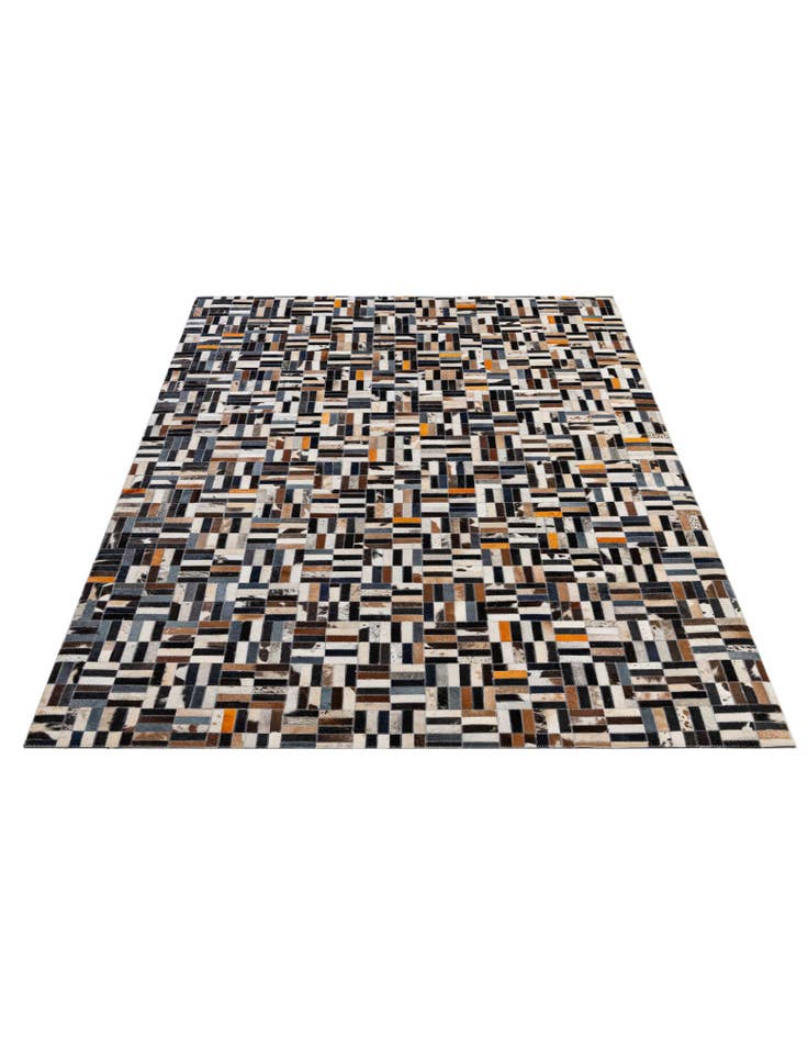 Detail image of 5' 3 x 8' Cowhide - Patchwork Rug