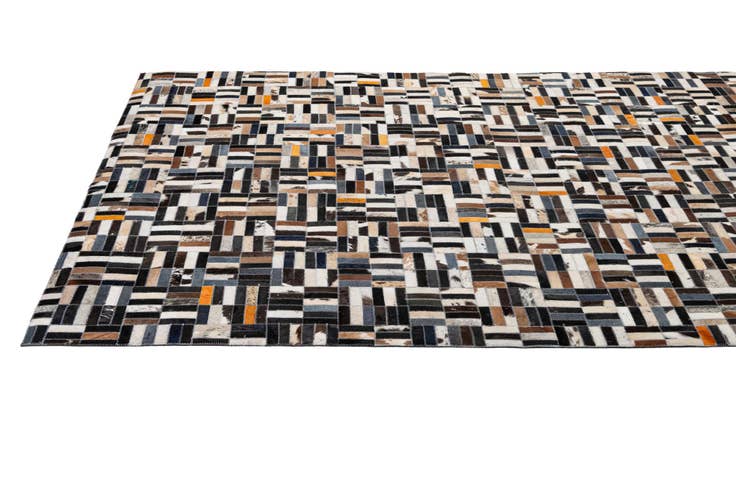 Detail image of 5' 3 x 8' Cowhide - Patchwork Rug