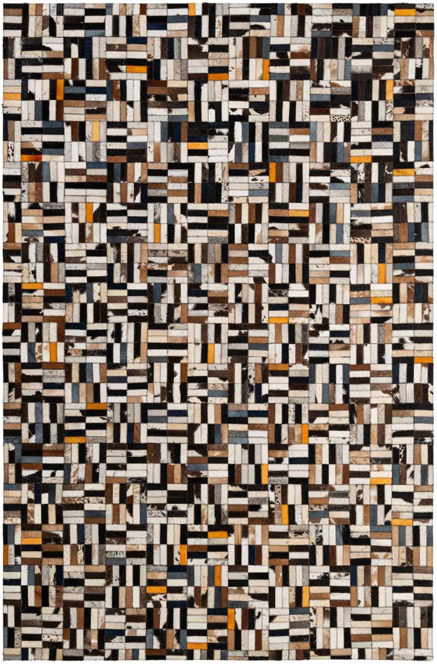 Detail image of 5' 3 x 8' Cowhide - Patchwork Rug