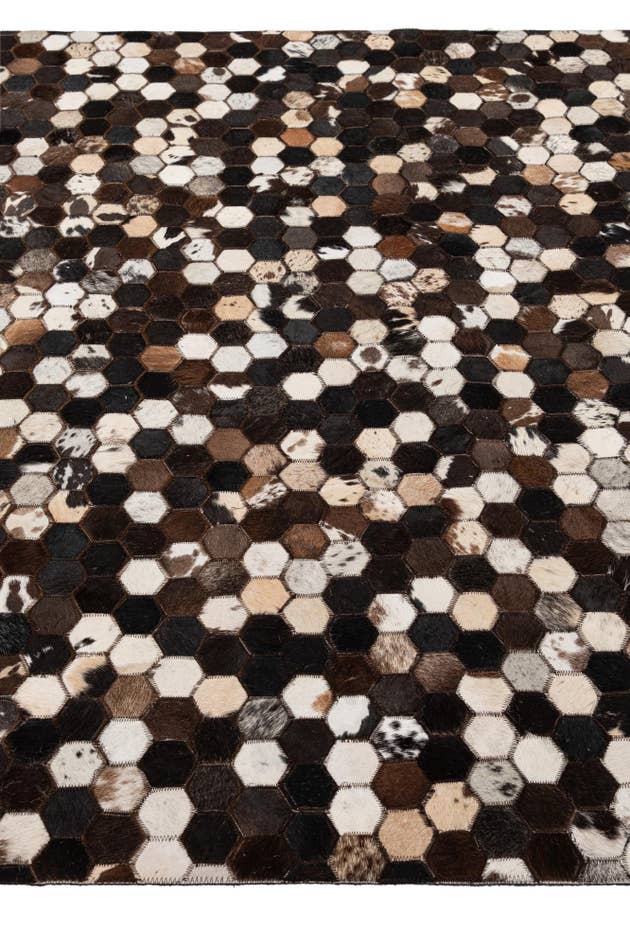 Detail image of 5' 2 x 8' Cowhide - Patchwork Rug