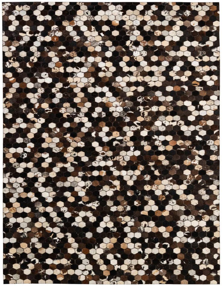 Detail image of 5' 2 x 8' Cowhide - Patchwork Rug