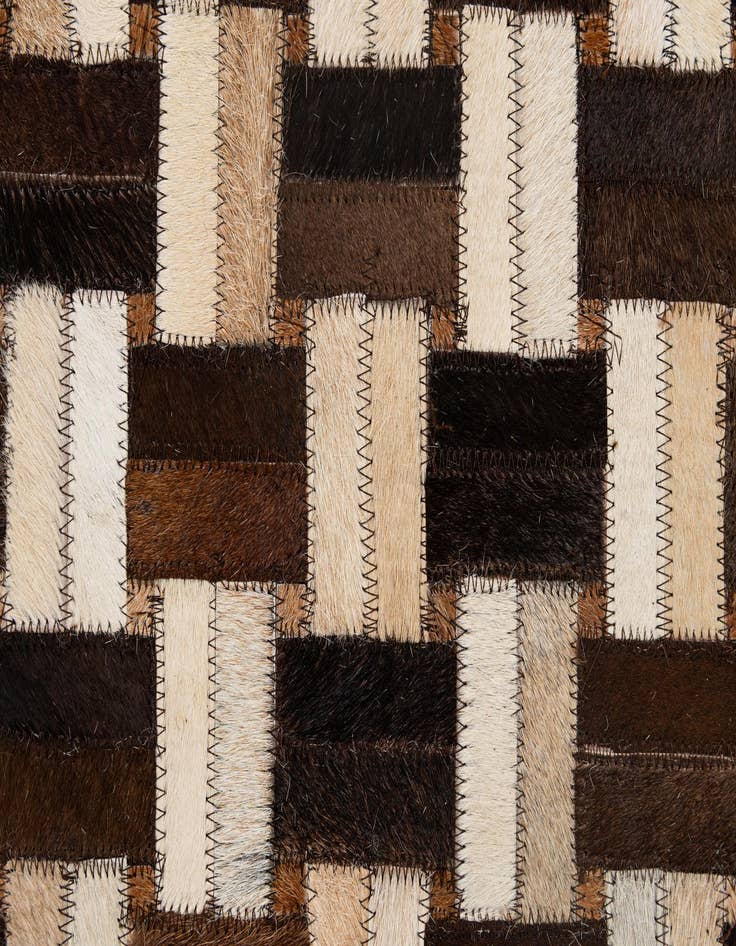 Detail image of 4' 11 x 7' 10 Cowhide - Patchwork Rug