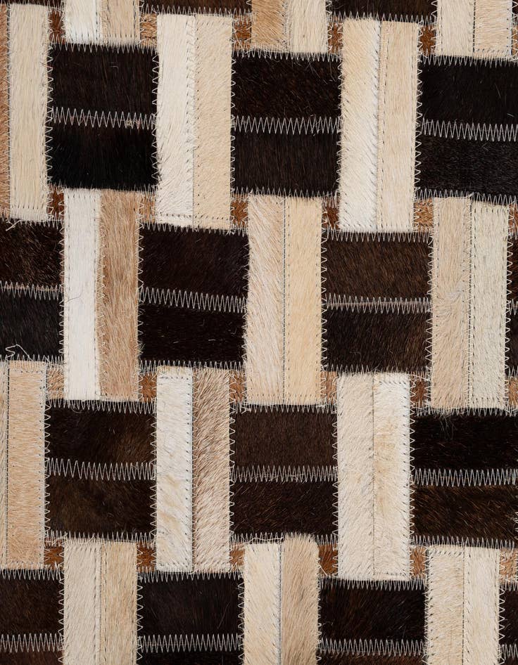 Detail image of 4' 11 x 7' 10 Cowhide - Patchwork Rug