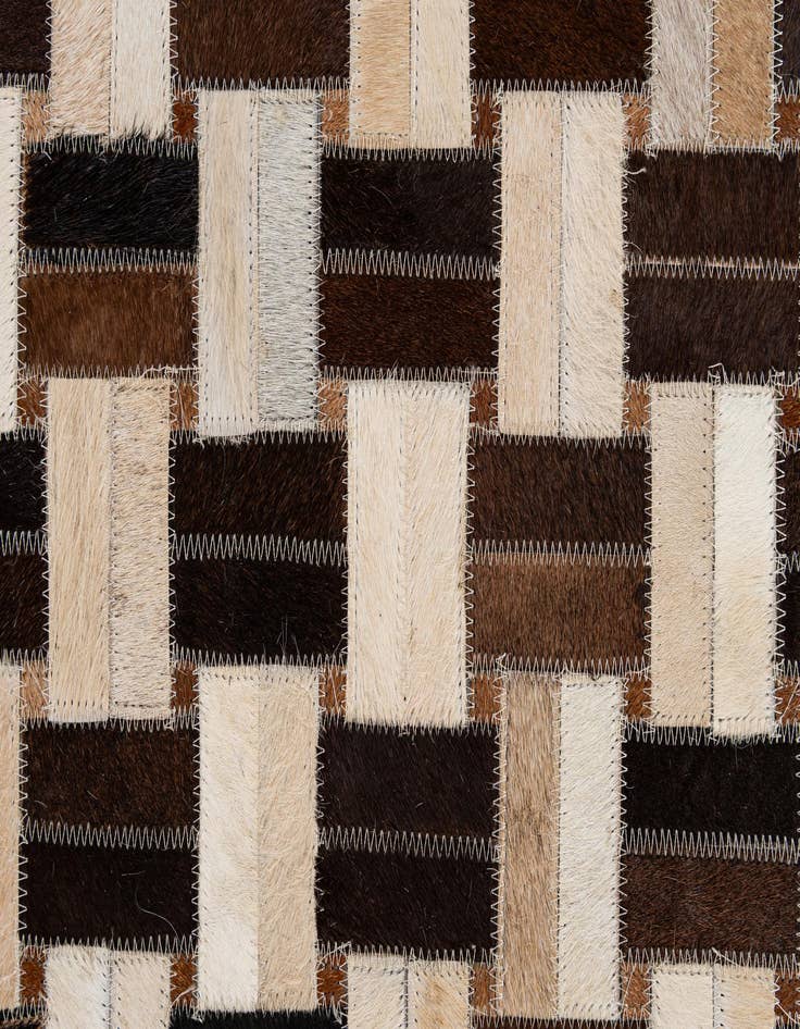 Detail image of 4' 11 x 7' 10 Cowhide - Patchwork Rug
