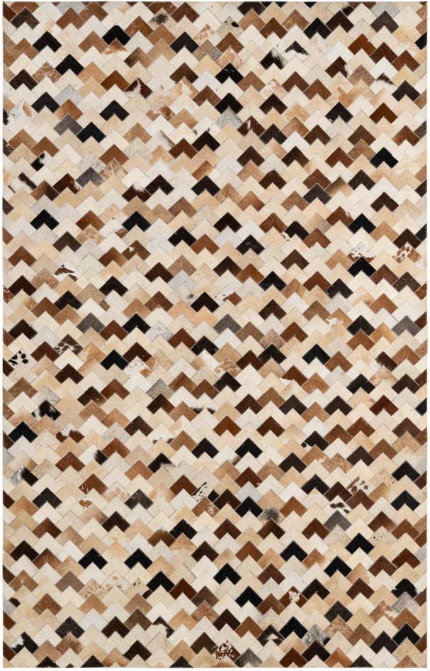 Detail image of 5' 1 x 7' 11 Cowhide - Patchwork Rug