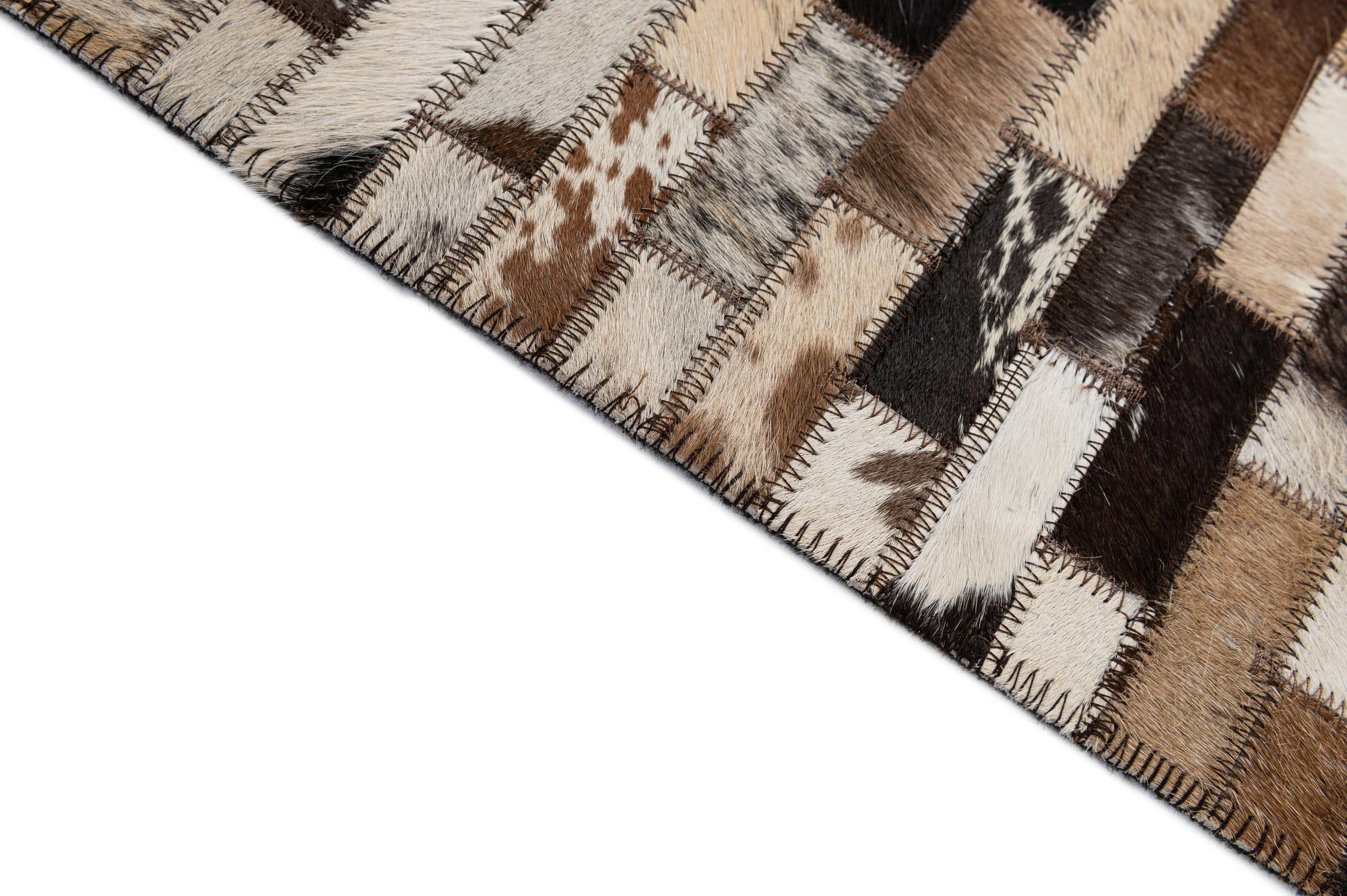 5' 2 x 7' 10 Cowhide - Patchwork Rug