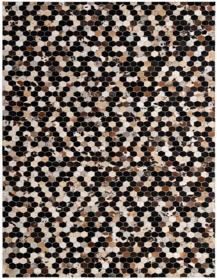 Detail image of 5' 1 x 7' 10 Cowhide - Patchwork Rug