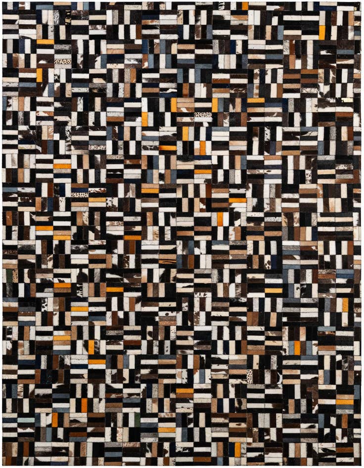 Detail image of 5' 2 x 8' Cowhide - Patchwork Rug