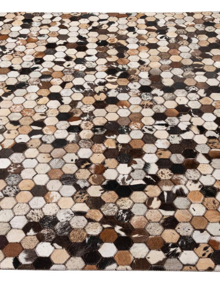 Detail image of 5' 1 x 7' 11 Cowhide - Patchwork Rug