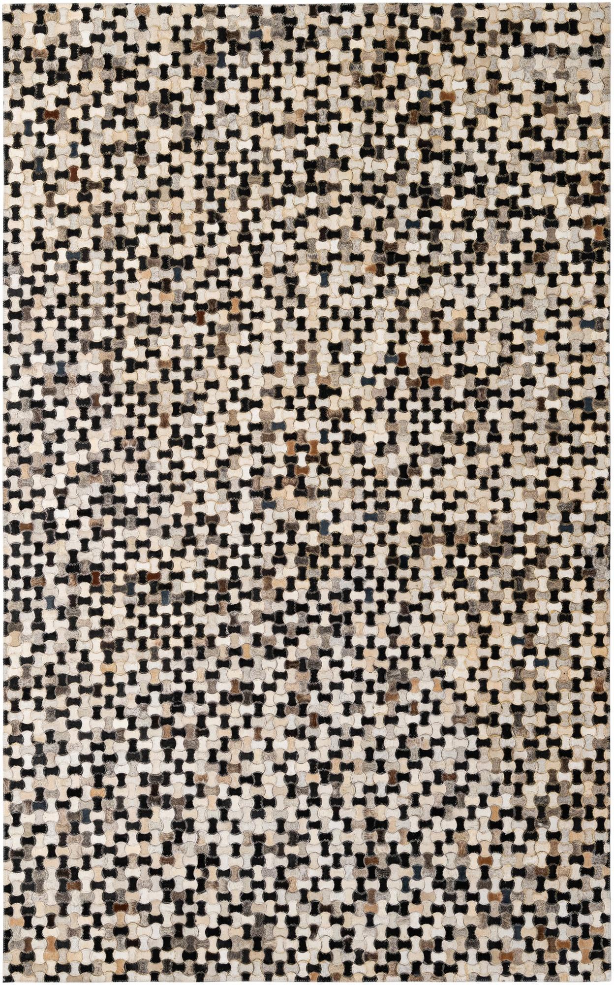 5' 1 x 8' Cowhide - Patchwork Rug