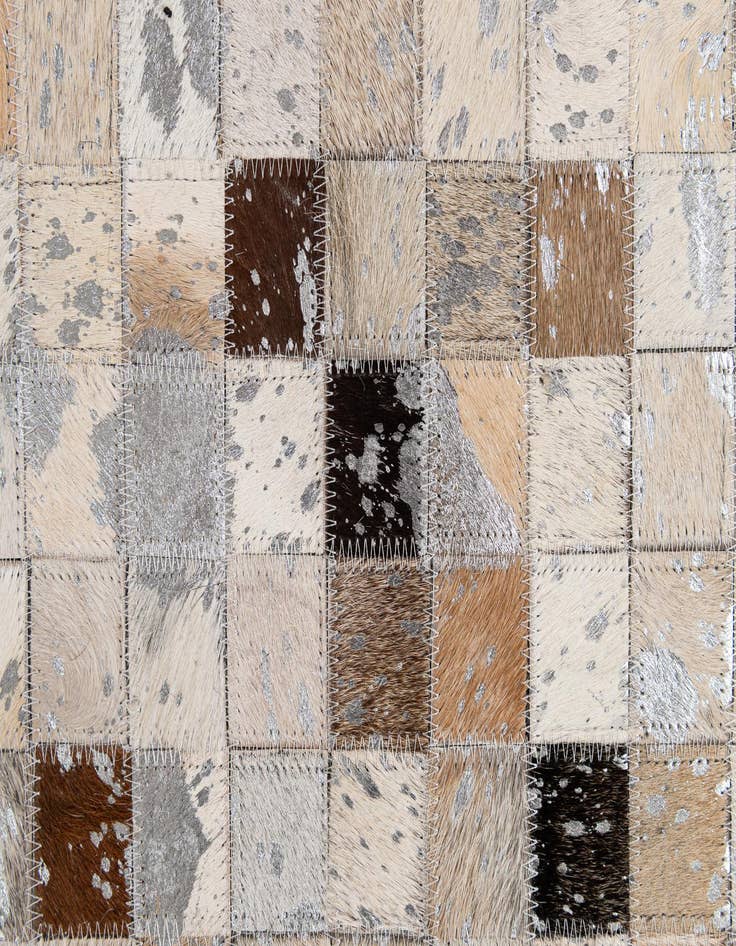 Detail image of 5' 1 x 8' 1 Cowhide - Patchwork Rug