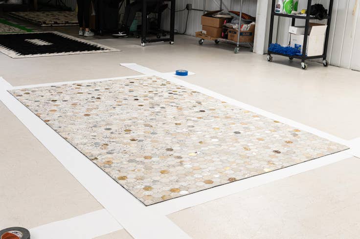 Detail image of 5' 2 x 8' 2 Cowhide - Patchwork Rug